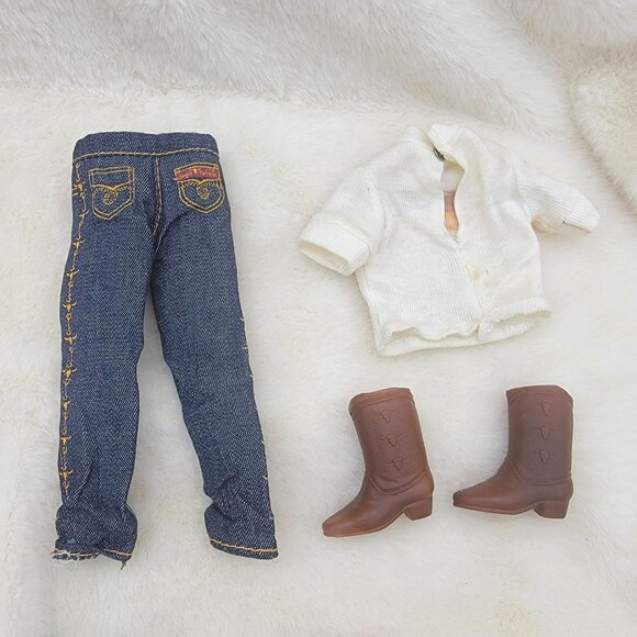 Vintage 1982 Sergio Valente Doll Outfit Boots Toy Time Action Figure Fashion - Picture 2 of 2